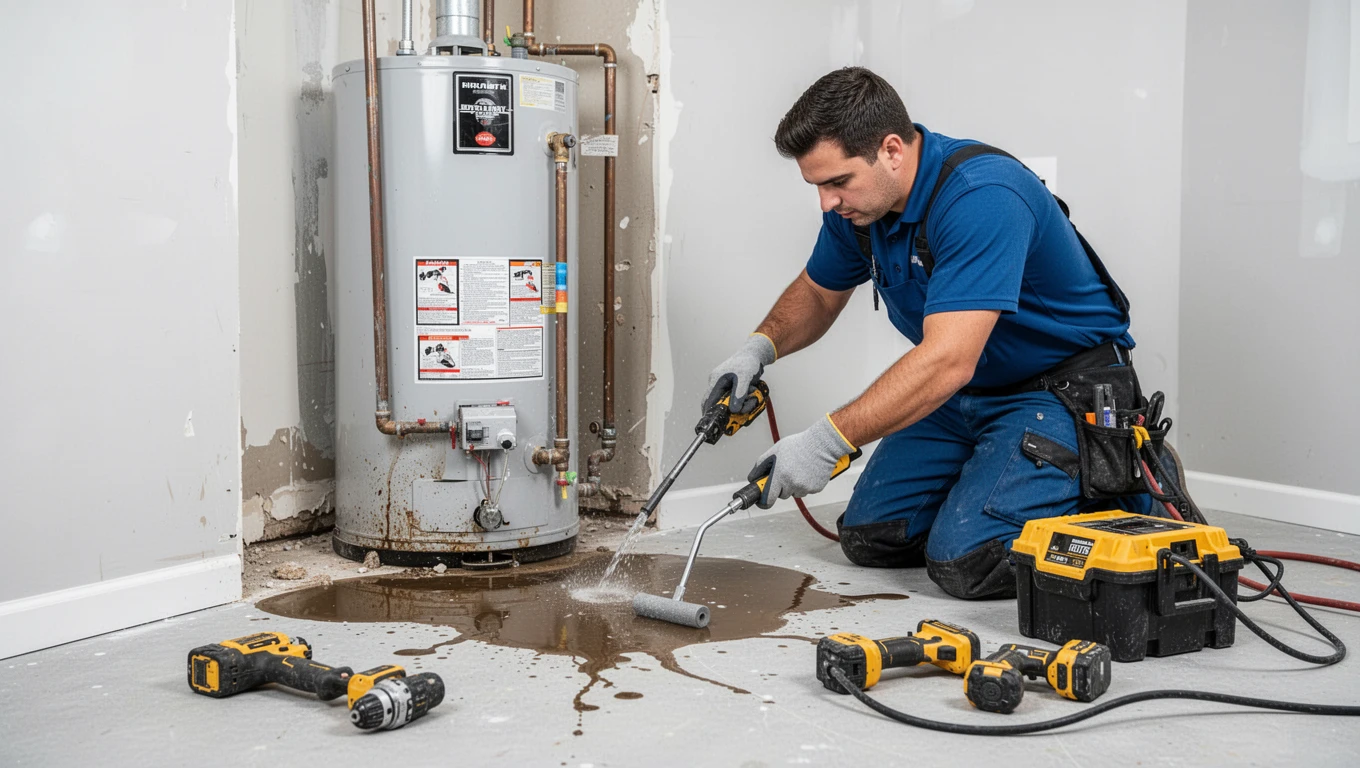 Water Heater Leak Cleanup